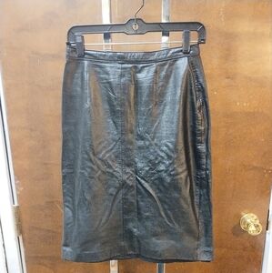Vintage Brass Plum Nordstrom Women's Black Leather Skirt Women's leather…